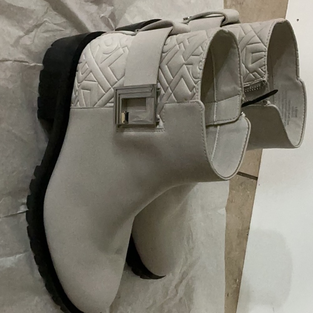 Karl Lagerfeld Cream and Black Ankle Booties